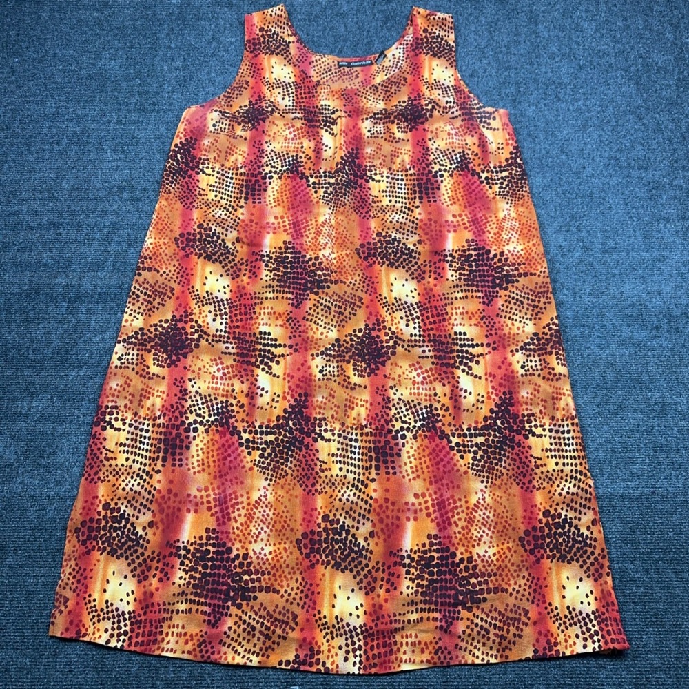 Mlle Gabrielle Sleeveless Shift Dress 2X Orange Red Abstract Dot Print RN53237
